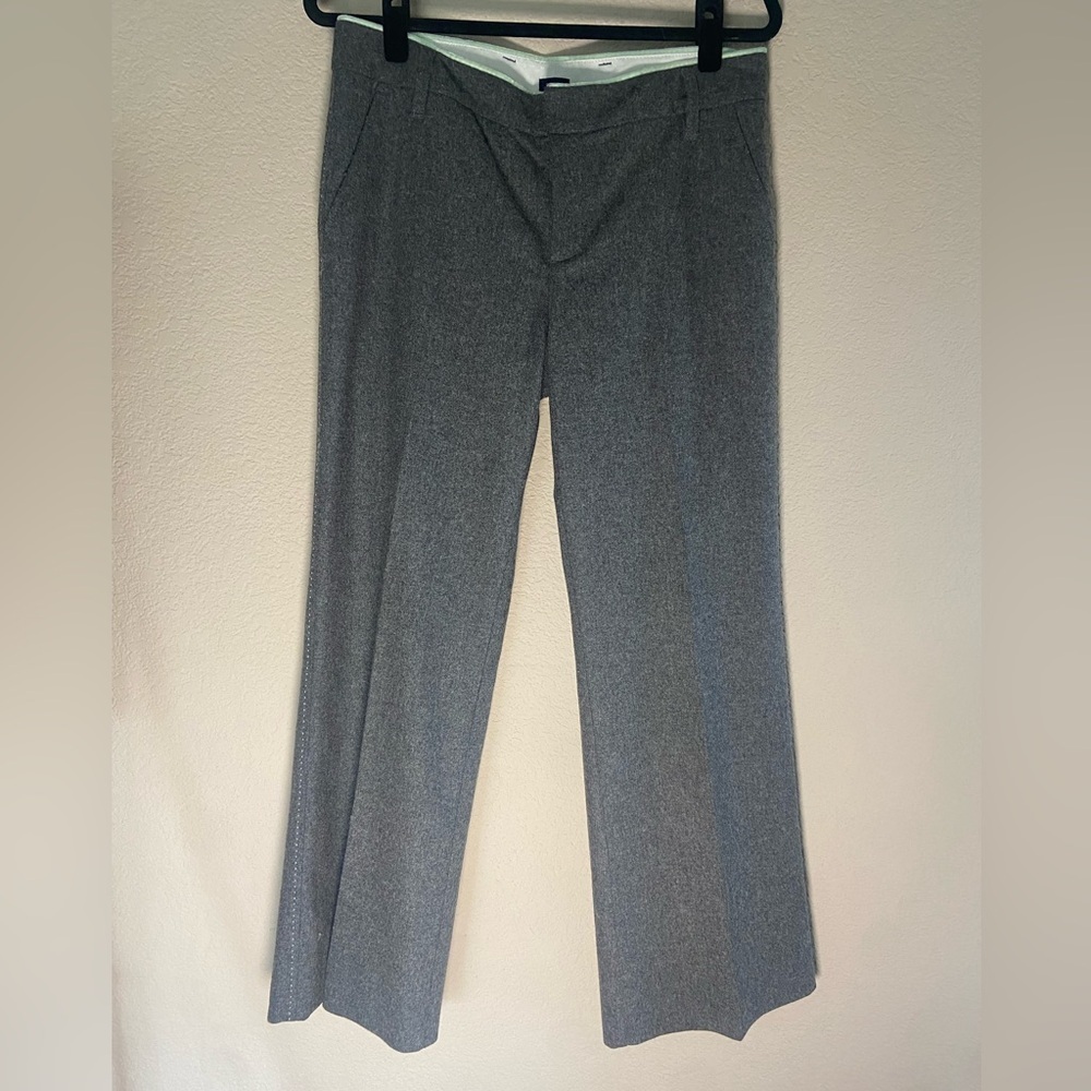 GAP Stretch Wool Blend Gray Tailored‎ Trousers Sz 8 Regular Lined Work Pants Y2K
